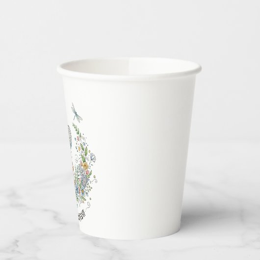 Boho floral birthday bear pappbecher (Links)