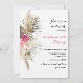 Boho Floral Birthday Invitation Einladung