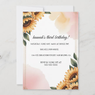 Boho Floral Birthday Party Invitation | Custom Sun Einladung