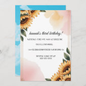 Boho Floral Birthday Party Invitation | Custom Sun Einladung (Vorne/Hinten)