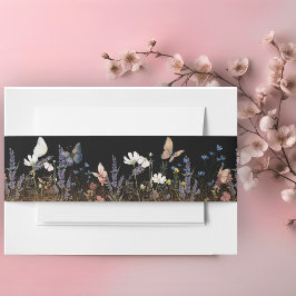 Boho Floral Black Butterfly Garden Bauch Band