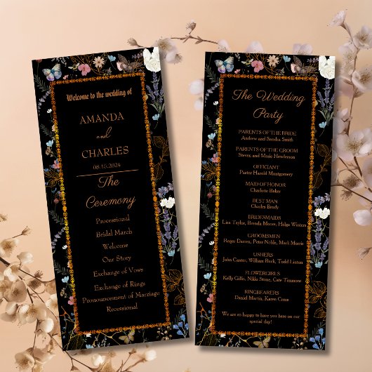 Boho Floral Black Butterfly Garden Programm
