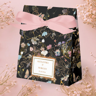 Boho Floral Black Butterfly Garden Wedding Geschenkschachtel
