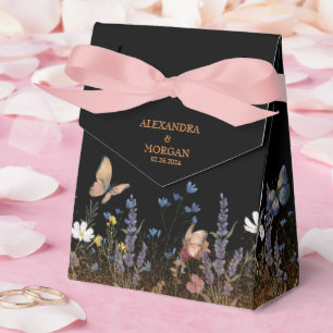 Boho Floral Black Butterfly Garden Wedding Geschenkschachtel