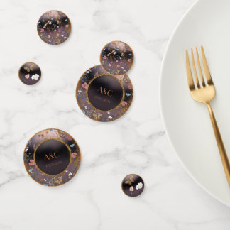 Boho Floral Black Butterfly Garden Wedding Konfetti