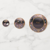 Boho Floral Black Butterfly Garden Wedding Konfetti (Rückseiten)