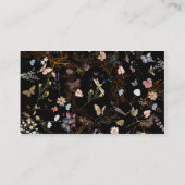 Boho Floral Black Butterfly Garden Wedding Platzkarte (Rückseite)