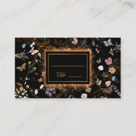 Boho Floral Black Butterfly Garden Wedding Platzkarte