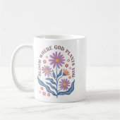 Boho Floral Bloom Where God Plants You Cute Motiva Kaffeetasse (Links)