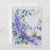 Boho Floral Blue Baby in Bloom Boy Baby Dusche Einladung (Rückseite)