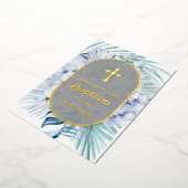 Boho Floral Blue Bouquet Taufen Einladung (Gedreht)