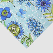 Boho Floral Blue Decoupage Seidenpapier (Ausschnitt)