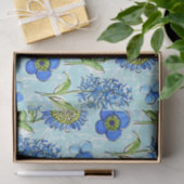 Boho Floral Blue Decoupage Seidenpapier (Geschenk)