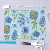 Boho Floral Blue Decoupage Seidenpapier (Handwerk)