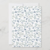 Boho Floral Blue Eucalyptus Wedding Einladung (Rückseite)