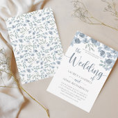 Boho Floral Blue Eucalyptus Wedding Invitation Einladung