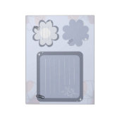 Boho Floral Blue Gray Creative Paper Notizblock (Rotiert)