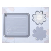 Boho Floral Blue Gray Creative Paper Notizblock (Vorderseite)