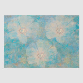 Boho Floral Blue Vintag botanische Wandmalerei Seidenpapier