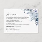 Boho Floral Blue Wedding Details Umschließungskart Begleitkarte (Vorderseite)