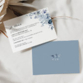 Boho Floral Blue Wedding Details Umschließungskart Begleitkarte