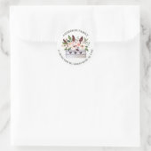 Boho Floral Blume Box Address Label Runder Aufkleber (Tasche)