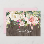 Boho floral, Blume Geburtstag Dankeschön Karte (Vorne/Hinten)