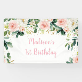 Boho Floral Blush Gold Geburtstag Banner