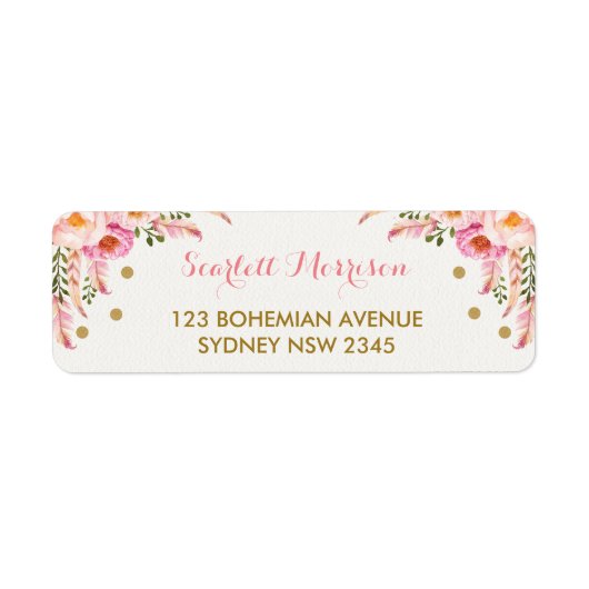 Boho Floral Blush Pink Gold Dusche 1. Geburtstag (Vorne)