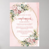 Boho Floral Blush Pink Greenery Unplugged Poster (Vorne)