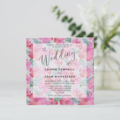 Boho Floral Blush Pink Hochzeitsfeier (Stehend Vorderseite)