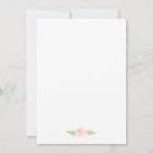 Boho Floral Blush Pink Sage Green Brautparty Einladung (Rückseite)