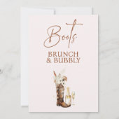 Boho Floral Boots Brunch Bubbly Brautparty Einladung (Rückseite)