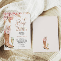 Boho Floral Boots Brunch Bubbly Brautparty
