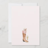 Boho Floral Boots Brunch Bubbly Brautparty Einladung (Rückseite)