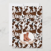Boho Floral Boots Cowboy Cowhide Babydusche Einladung (Rückseite)