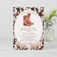 Boho Floral Boots Cowboy Cowhide Babydusche