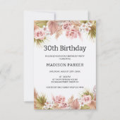 Boho Floral Border Bouquet Birthday Einladung (Vorderseite)