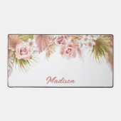 Boho Floral Border Bouquet Schreibtischunterlage (Vorderseite)