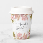 Boho Floral Border Pappbecher (Rückseite)