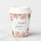 Boho Floral Border Pappbecher (Vorderseite)