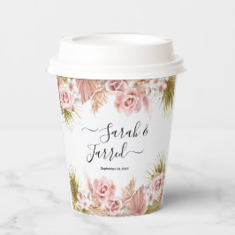 Boho Floral Border Pappbecher