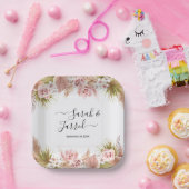 Boho Floral Border Pappteller (Party)