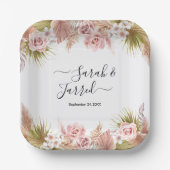 Boho Floral Border Pappteller (Vorderseite)