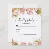 Boho Floral Border RSVP Karte (Vorderseite)