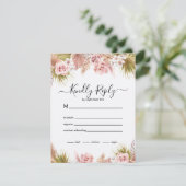 Boho Floral Border RSVP Karte (Stehend Vorderseite)