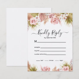 Boho Floral Border RSVP Karte