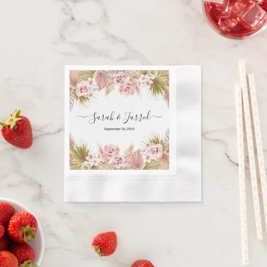 Boho Floral Border Serviette (Beispiel)