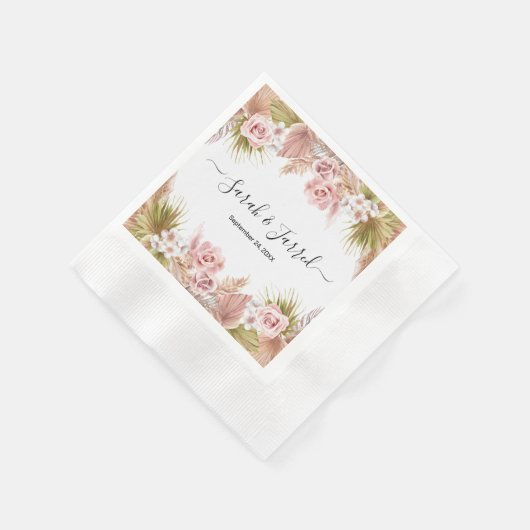 Boho Floral Border Serviette (Ecke)