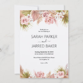 Boho Floral Border Wedding Einladung